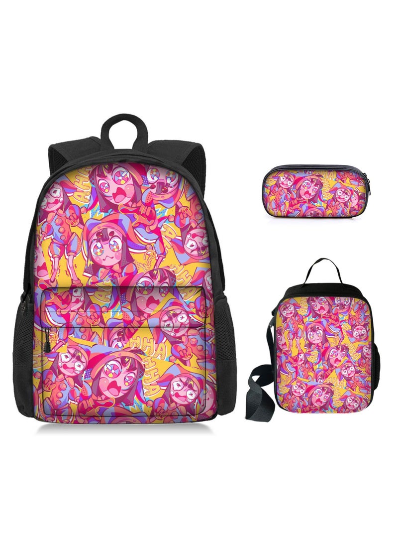 general 3 Pcs Anime The Amazing Digital Circus Backpack Set School Bag - Image 1