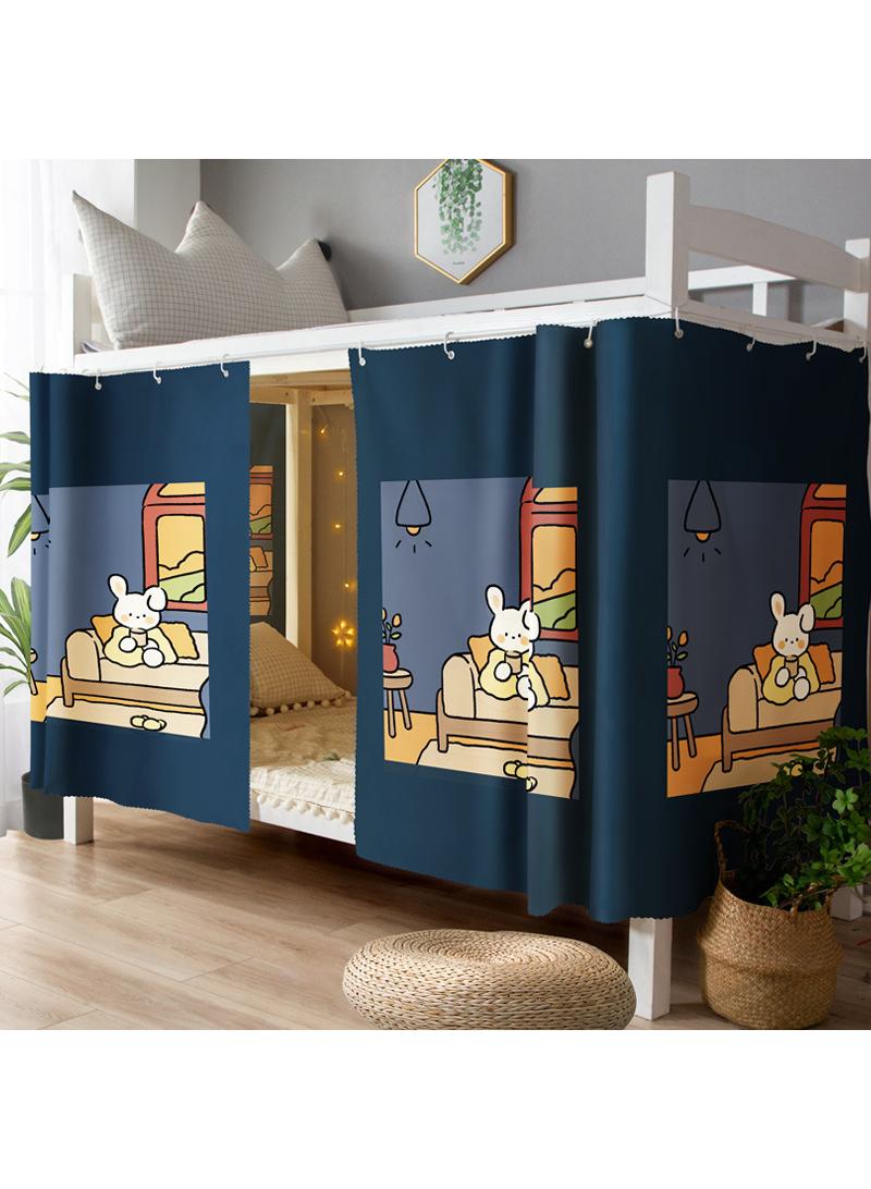 Dormitory bed curtains, student dormitories with physical shading bed curtains 1.35 * 2m 2pcs, with dust-proof top cloth - Image 1