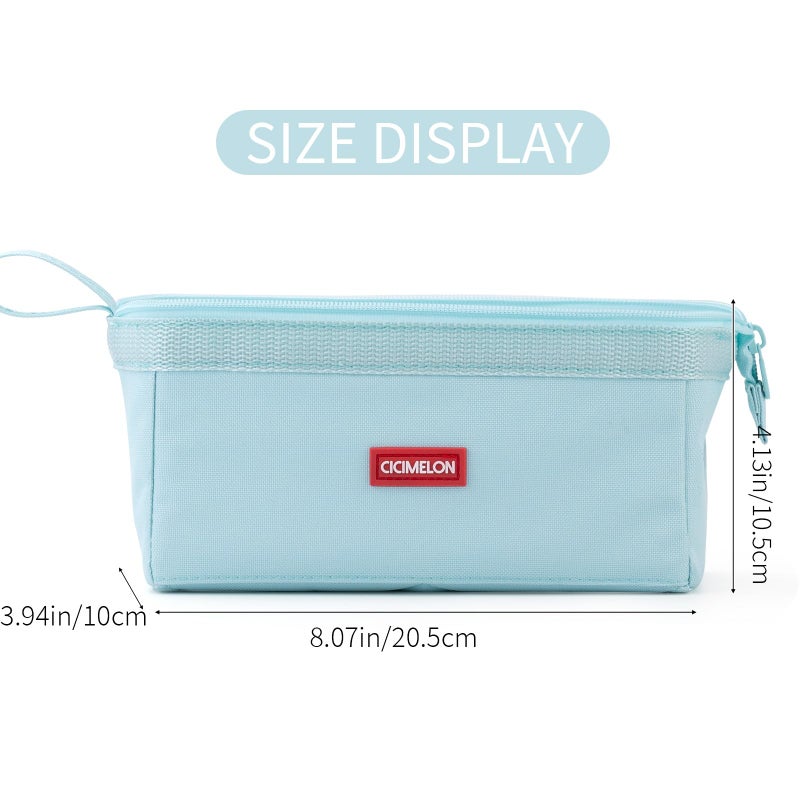 CICIMELON Pencil Case Large Capacity Pencil Pouch Pen Bag for School Teen Girl Boy Men Women (Blue) - Image 3