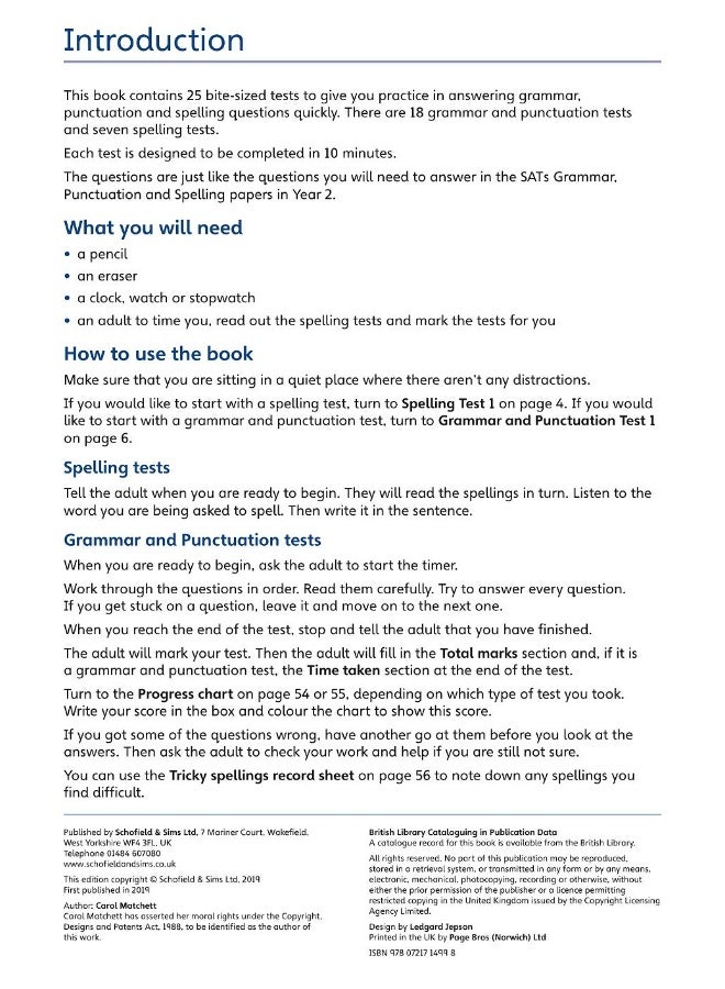 KS1 SATs Grammar, Punctuation and Spelling 10-Minute Tests - Image 4