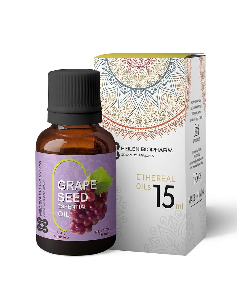 Heilen Biopharm Heilen Biopharm Grapeseed Essential Oil Natural and Nourishing for Healthy Skin and Hair 15 mL I Pack of 1  - Image 4