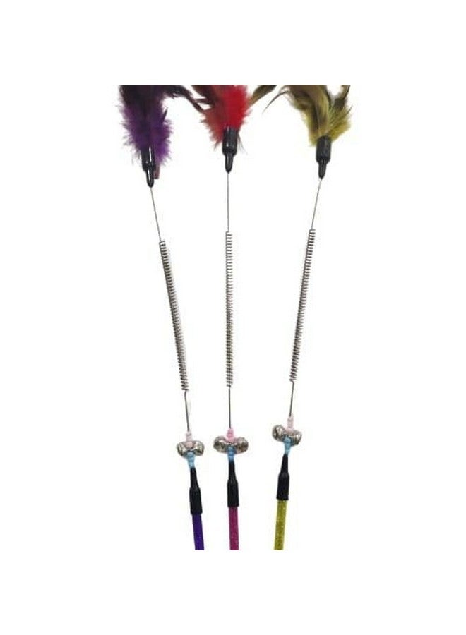 عصا زنبركية من ريش القطط - عصا جرس تفاعلية لإثارة الحيوانات للاستمتاع باللعب بلا نهاية والتحفيز العقلي | قم بتشغيل غرائز قطتك الطبيعية للصيد والانقضاض - Image 5