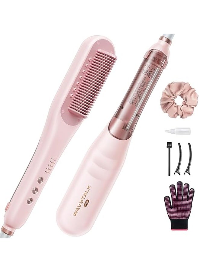 Wavytalk Pro Steam Hair Straightener Brush, Steamline Pro 3 in 1 Straightening Brush, Steam Reduces Damage, Nourishes Hair, and Expedites Straightening