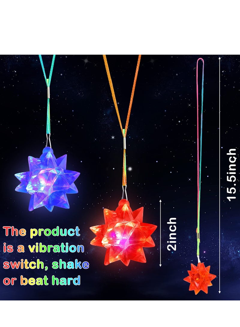 SYOSI Flashing Crystal Star Necklaces, LED Light Up Jewelry for Parties, Glow in the Dark Necklaces for Adults and Kids, Fun Goodie Bag Fillers  - Image 5