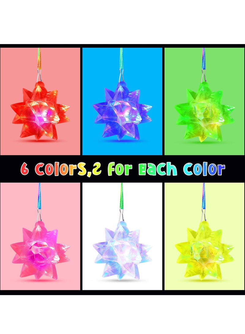 SYOSI Flashing Crystal Star Necklaces, LED Light Up Jewelry for Parties, Glow in the Dark Necklaces for Adults and Kids, Fun Goodie Bag Fillers  - Image 3