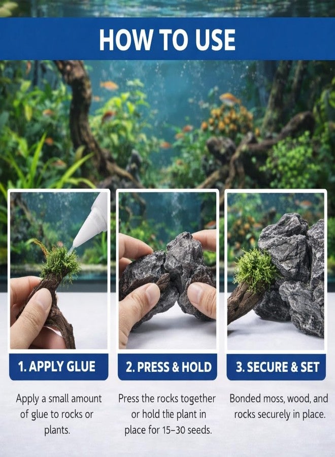 VAYINATO Instant Elephant Aquascaping Glue 50g with Precision Needle Tip For Driftwood & Rock | Fast-Setting, Clear-Dry Formula - Image 3