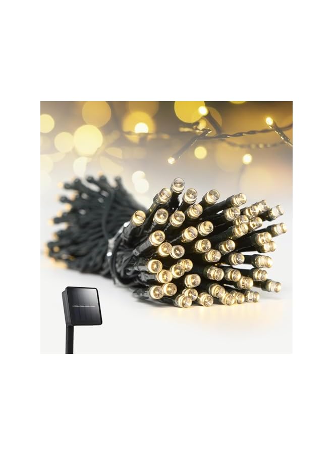 The Bros Solar String Lights for Outside,12m Solar String Lights Outdoor Waterproof 100 Led Solar Fairy Lights 8 Lighting Mode Solar String Lights Idea for Garden,Courtyards,Trees(Warm White) - Image 2