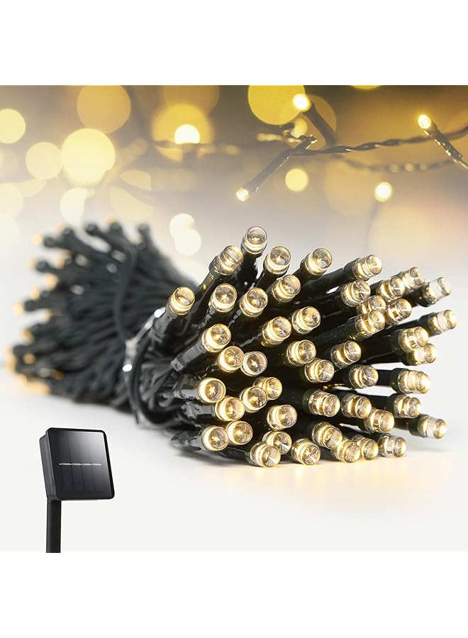 The Bros Solar String Lights for Outside,12m Solar String Lights Outdoor Waterproof 100 Led Solar Fairy Lights 8 Lighting Mode Solar String Lights Idea for Garden,Courtyards,Trees(Warm White) - Image 1