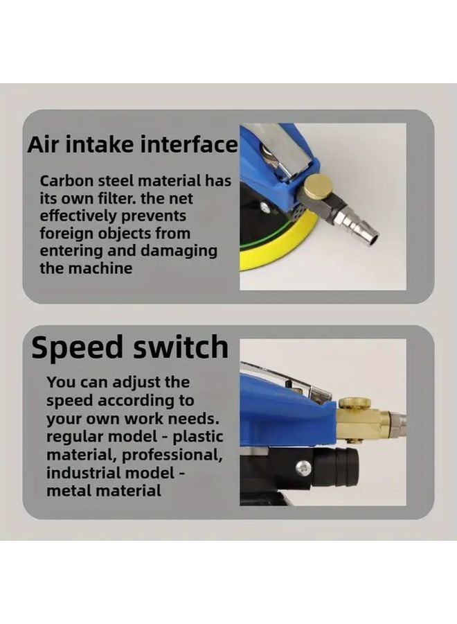 5 Inch Blue Pneumatic Polishing Machine With Vacuum Attachment For Grinding Finishing - Image 5