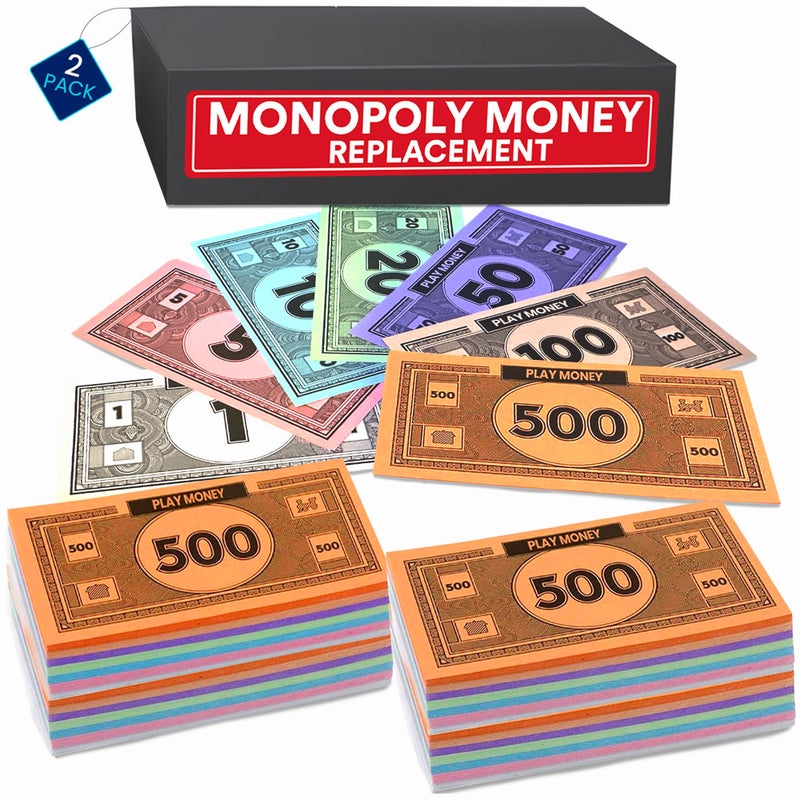 oreven Play Money Compatible for Monoply Money 60 Each Bill Denomination, Mixed Colors: $1, $5, $10, $20, $50, $100, and $500 (3 Set) - Image 1