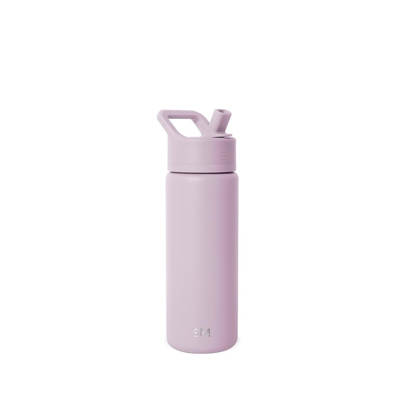 Simple Modern Kids Water Bottle with Straw Lid Vacuum Insulated Stainless Steel Metal Thermos Bottles | Reusable Leak Proof BPA-Free Flask for School | Summit Collection | 18oz, Lavender Mist - Image 1