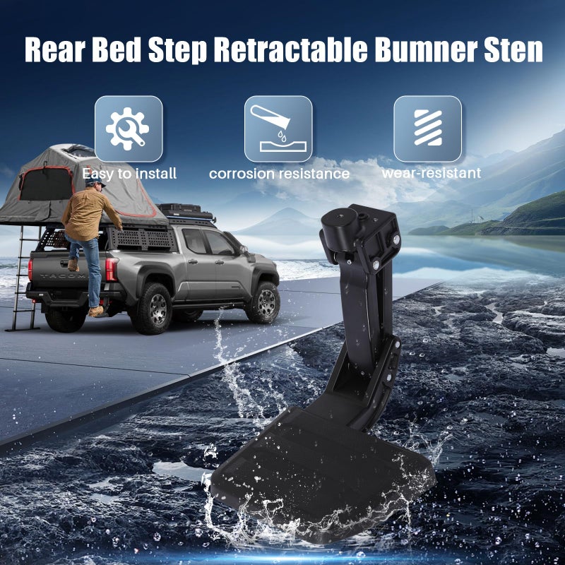 Fenglesha Tacoma Rear Bed Step Compatible with Toyota Tacoma 2024 2025 Retractable Bumper Tailgate Step Replace PT392-35920 - Image 3