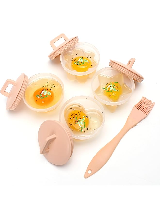 KASTWAVE Set Of 4 Egg Cooking Pods Mold For Boiled Eggs, Microwave And Stovetop Safe Hard Or Soft Boiled Poacher Cups, Square Shaper With Lids, Includes Oil Brush, Fun Kitchen Gadgets For Cooking - Image 3