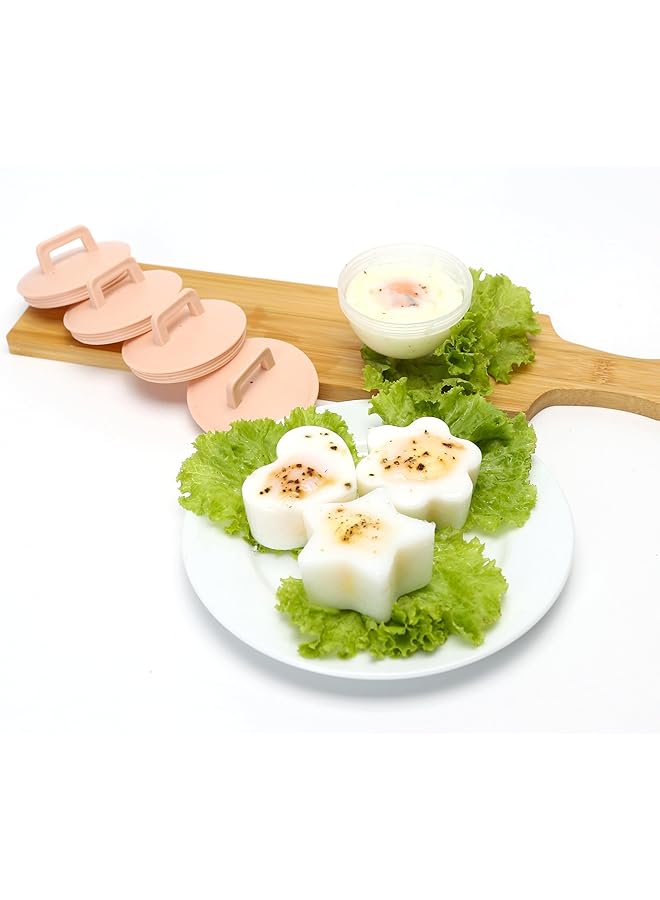 KASTWAVE Set Of 4 Egg Cooking Pods Mold For Boiled Eggs, Microwave And Stovetop Safe Hard Or Soft Boiled Poacher Cups, Square Shaper With Lids, Includes Oil Brush, Fun Kitchen Gadgets For Cooking - Image 2
