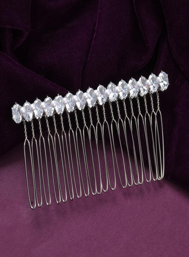 VOYLLA Royal Romance Blossom Comb Pin Hair Accessories|Comb Pin Hair Accessories For Women|Women Hair Accessories|Gift For Women|American Diamond|Wedding|Cocktail|Love|Heart|Party|Valentine Gift - Image 3