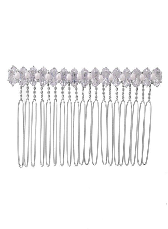 VOYLLA Royal Romance Blossom Comb Pin Hair Accessories|Comb Pin Hair Accessories For Women|Women Hair Accessories|Gift For Women|American Diamond|Wedding|Cocktail|Love|Heart|Party|Valentine Gift - Image 2