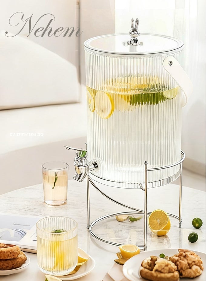 5L JUICE JAR BEVERAGE DISPENSER & JUICE JUG WITH EASY-FLOW TAP - FOR WATER, LEMONADE, ICED TEA, COLD BREW COFFEE | PORTABLE FOR PARTIES, PICNICS, CAMPING, HOME USE