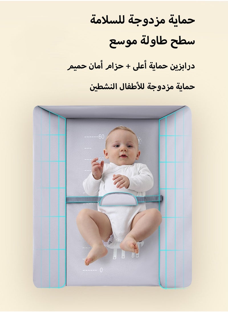 Arabest - Water-Proof Baby Changing Table with Wheels Foldable Adjustable Height Diaper Changing Tables with Changing Pad & Storage Rack Diaper Station for Newborn Baby and Infant - Image 1