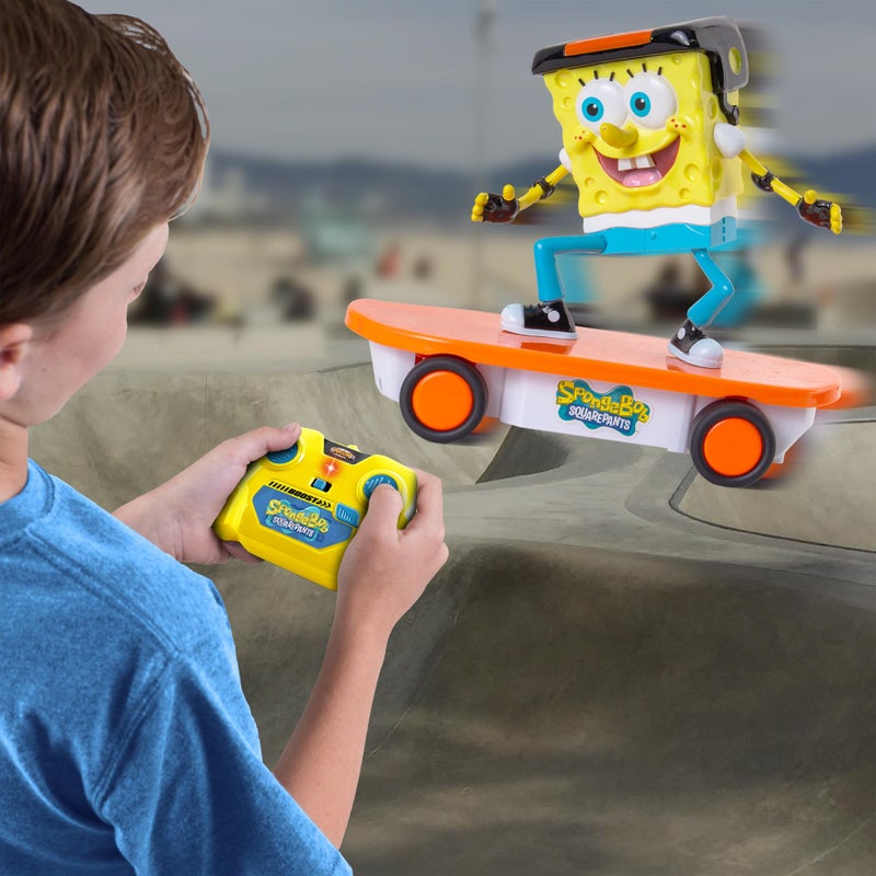 NKOK Spongebob 24GHz Skateboarder RC Vehicle Full Function 24 GHz Radio Control with Turbo Boost Ages 6 - Image 3