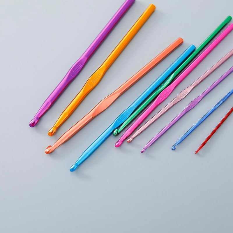 Kuber Industries Crochet Hook Needle Set With CaseErgonomic Sewing Knitting Needle Kit Black - Image 3