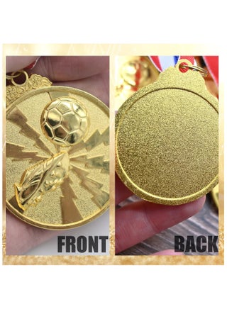 24 Pcs Soccer Medals Gold Award Set with Ribbons, Soccer Medals for Sports Competitions, Celebrations & Party Favors - view 4