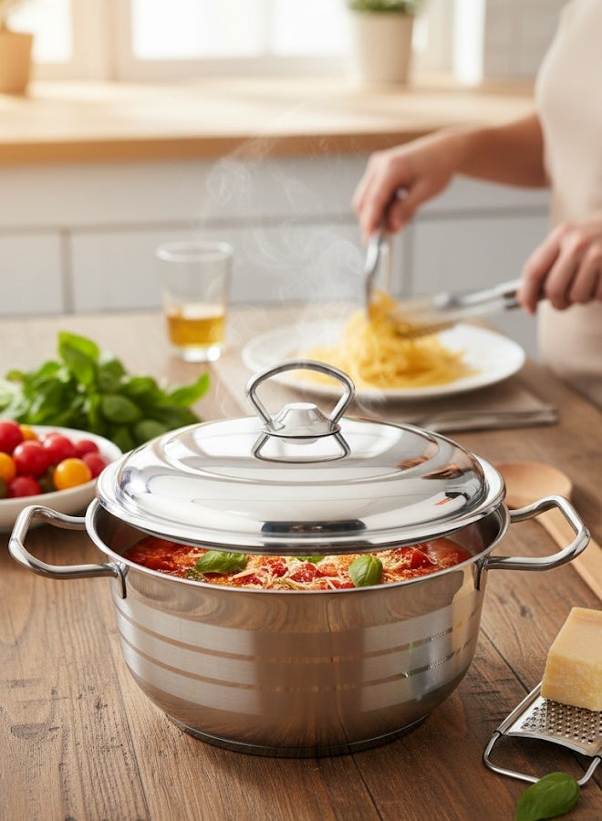 Trust Stainless Steel Cooking Pot 22CM Silver 18/10 (Made in Turkey) - Image 2