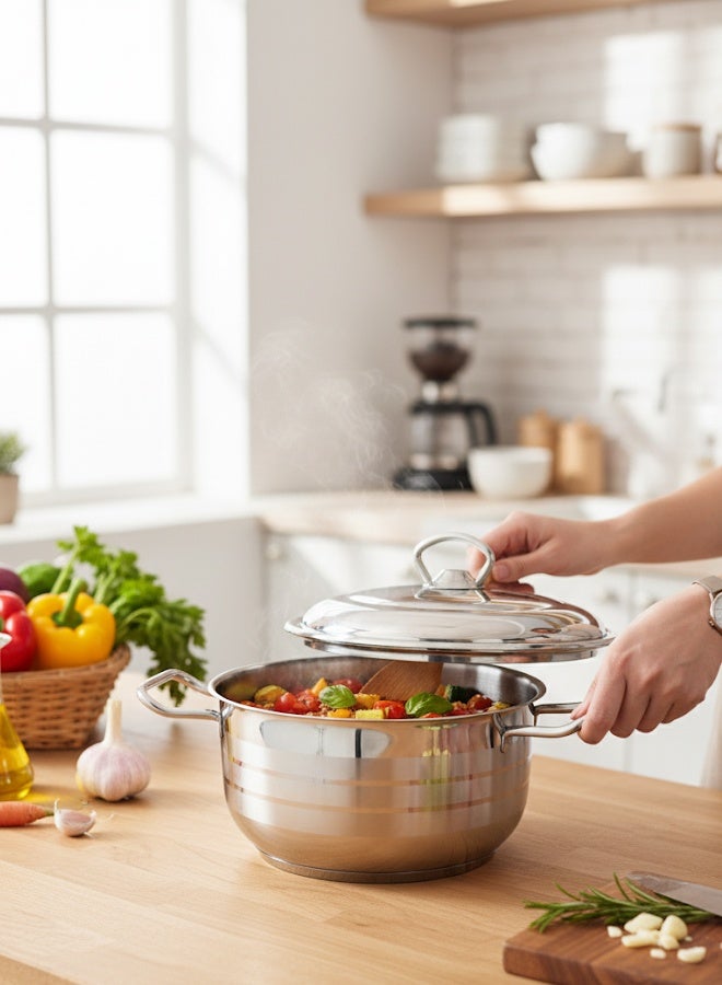 Trust Stainless Steel Cooking Pot 22CM Silver 18/10 (Made in Turkey) - Image 4