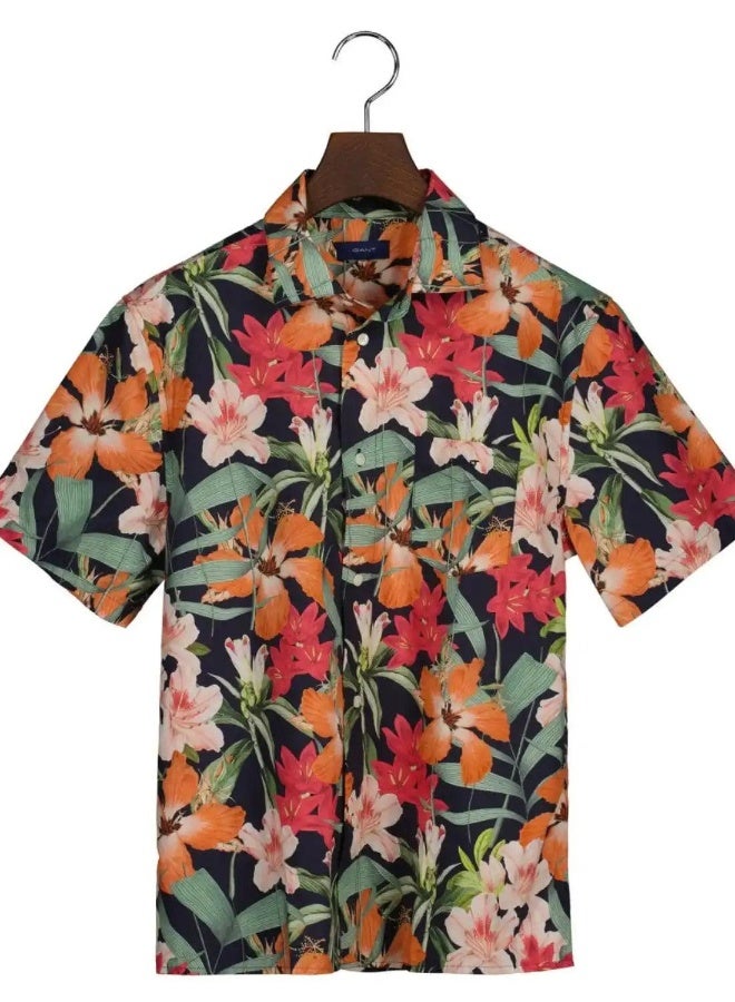 Gant Teen Boys Tropical Print Short Sleeve Shirt