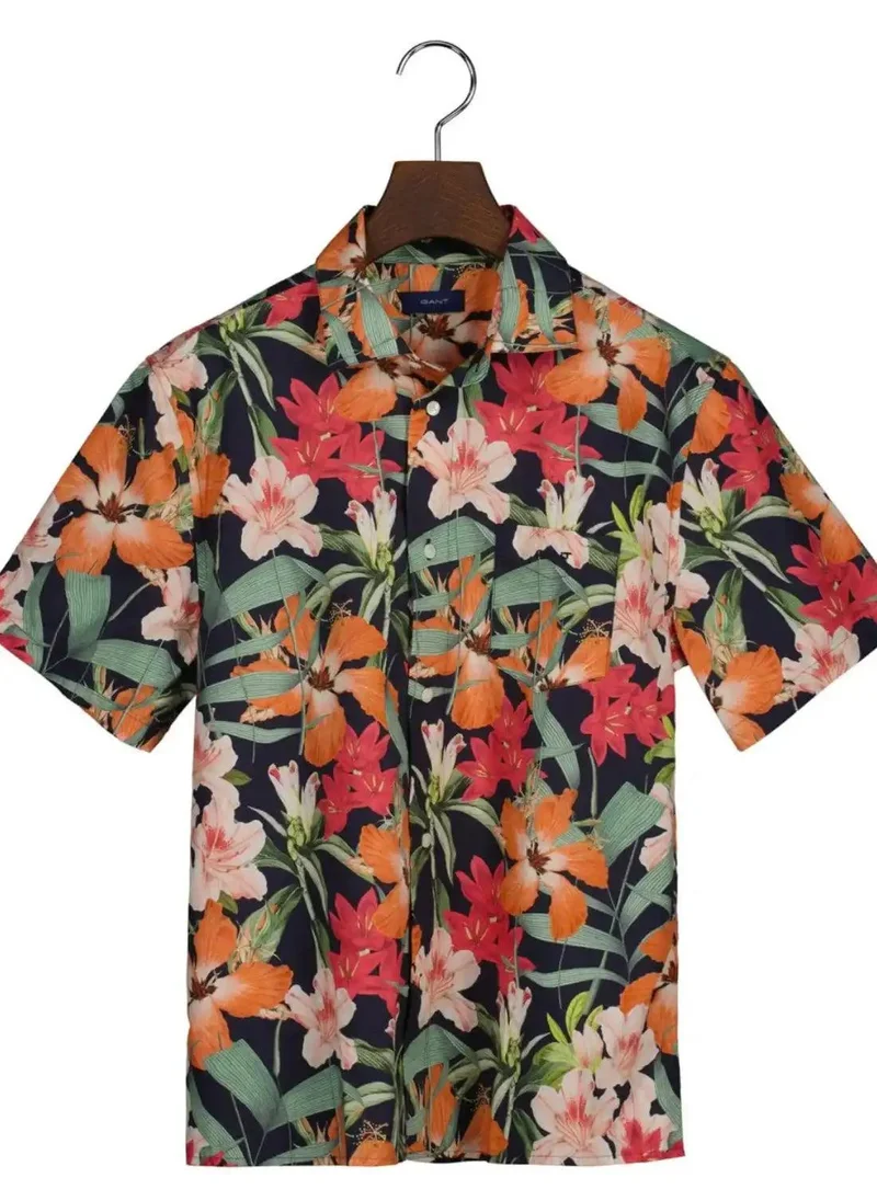 GANT Gant Teen Boys Tropical Print Short Sleeve Shirt