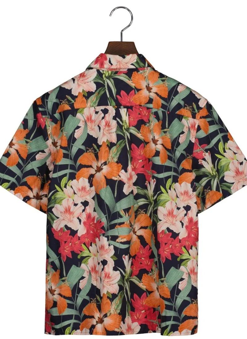 غانت Gant Teen Boys Tropical Print Short Sleeve Shirt