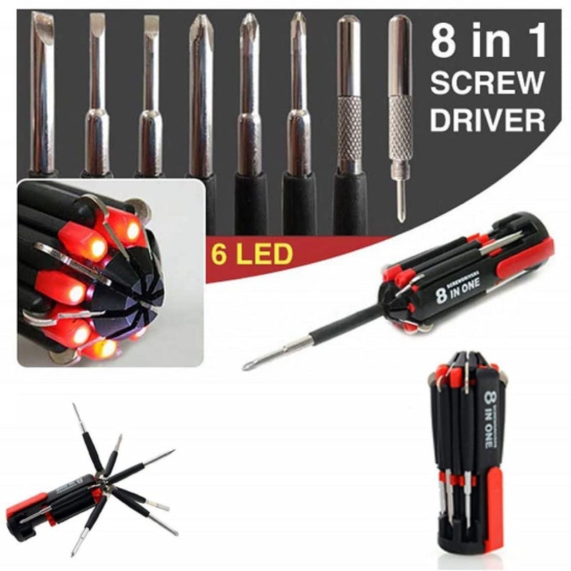 KPS KPS 8 in 1 Multi Screwdriver with LED Portable Torch Set MultiFunction Kit Tool for all use MULTI FUNCTIONAL EAST TO USE  - Image 5