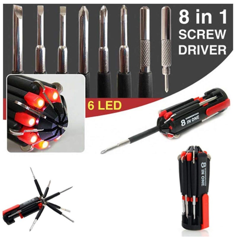 KPS KPS 8 in 1 Multi Screwdriver with LED Portable Torch Set MultiFunction Kit Tool for all use MULTI FUNCTIONAL EAST TO USE  - Image 4