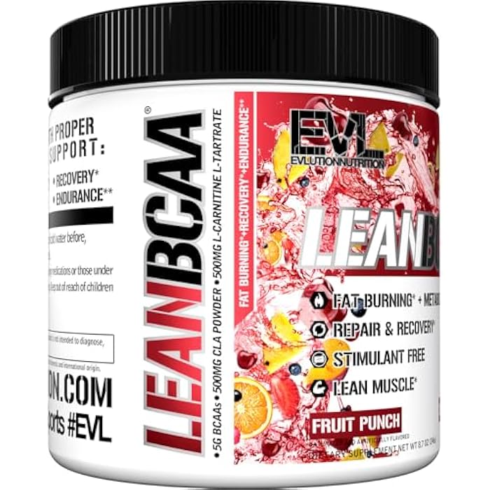 Evlution Stimulant Free Lean BCAA Powder Nutrition BCAAs Amino Acids Powder with CLA Carnitine and 2:1:1 Branched Chain Amino Acids Supports Muscle Recovery Fat Burn and Metabolism - Fruit Punch - Image 5