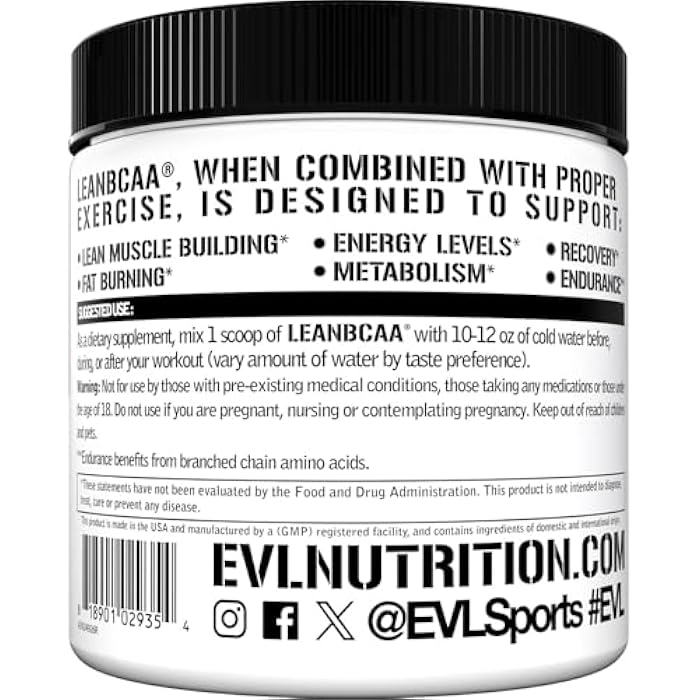 Evlution Stimulant Free Lean BCAA Powder Nutrition BCAAs Amino Acids Powder with CLA Carnitine and 2:1:1 Branched Chain Amino Acids Supports Muscle Recovery Fat Burn and Metabolism - Fruit Punch - Image 3