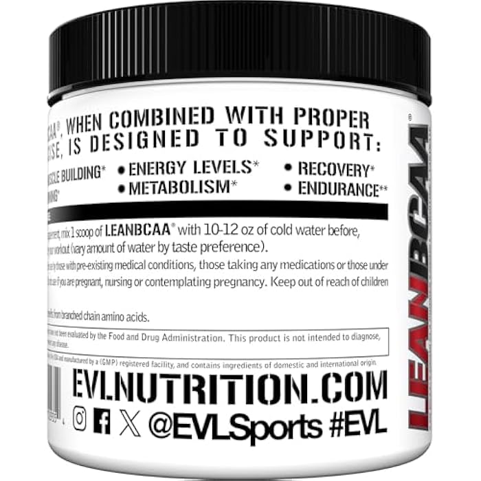 Evlution Stimulant Free Lean BCAA Powder Nutrition BCAAs Amino Acids Powder with CLA Carnitine and 2:1:1 Branched Chain Amino Acids Supports Muscle Recovery Fat Burn and Metabolism - Fruit Punch - Image 4