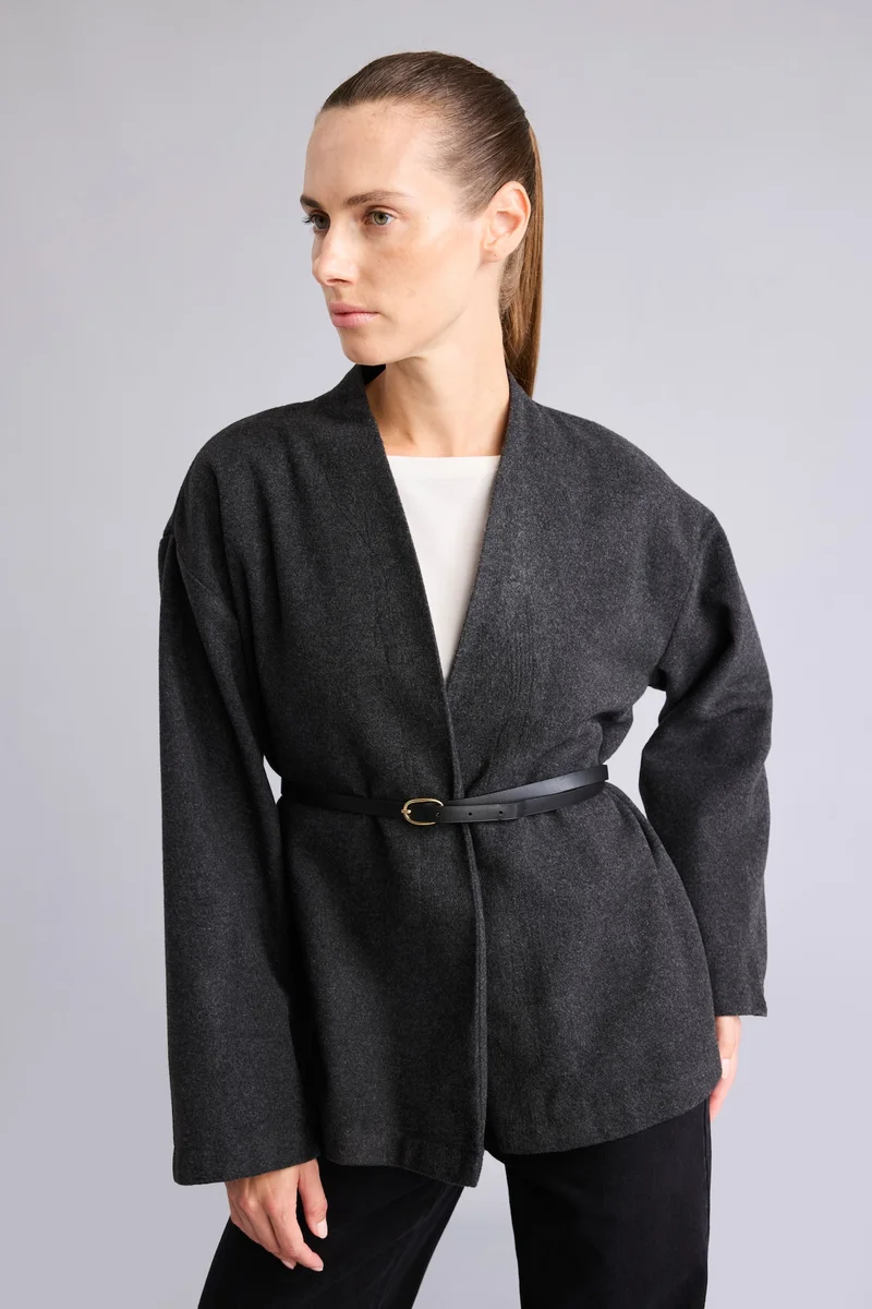 Defacto  Long Sleeve Dropped Shoulder Belted Jacket for Women | Best Price UAE