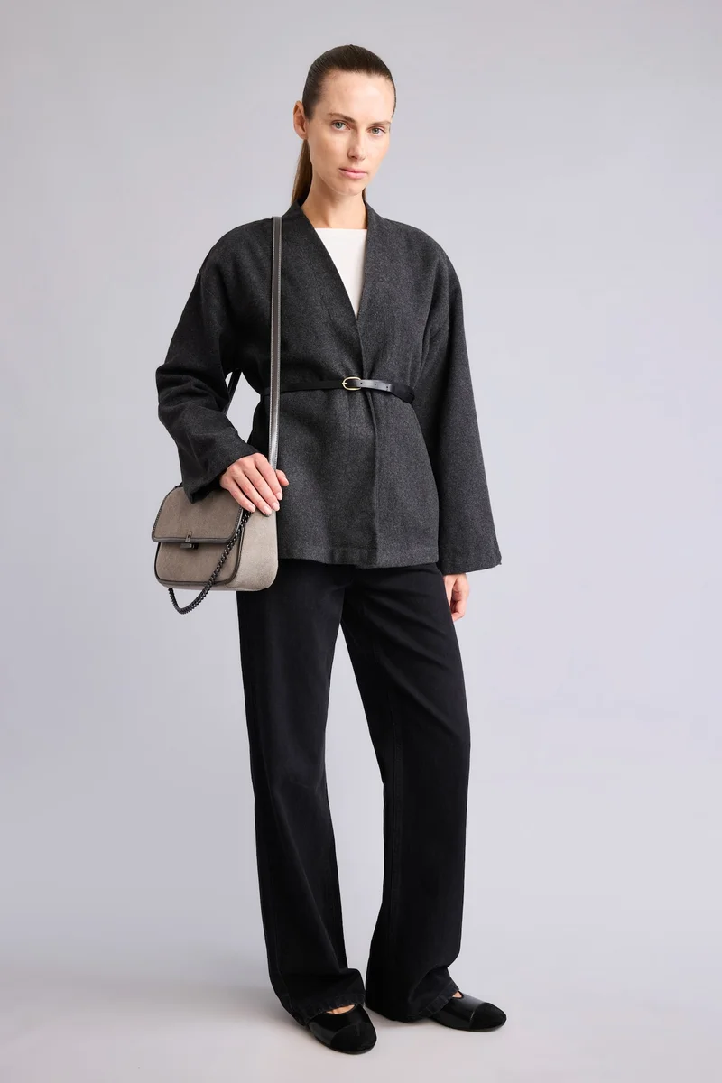 Defacto  Long Sleeve Dropped Shoulder Belted Jacket for Women | Best Price UAE