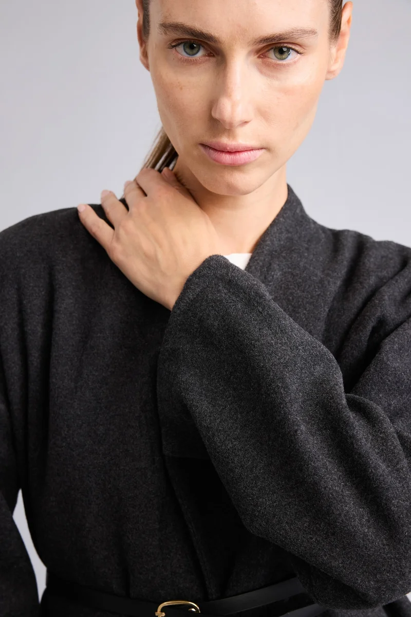 Defacto  Long Sleeve Dropped Shoulder Belted Jacket for Women | Best Price UAE