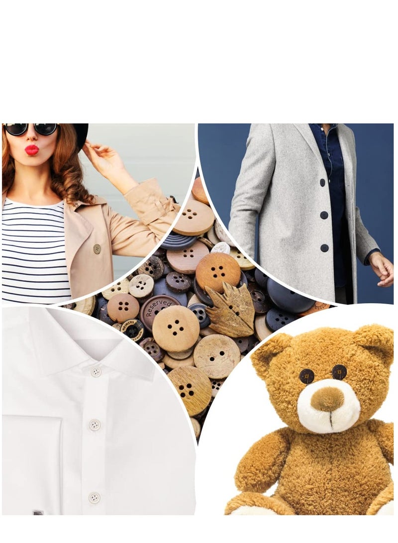 Excefore Assorted Sizes Wooden Buttons Mixed Colors Coconut Shell Wood Handmade Buttons Ornament Buttons for Sewing Decorations DIY Arts and Crafts Manual Button Painting（200g set) - Image 4