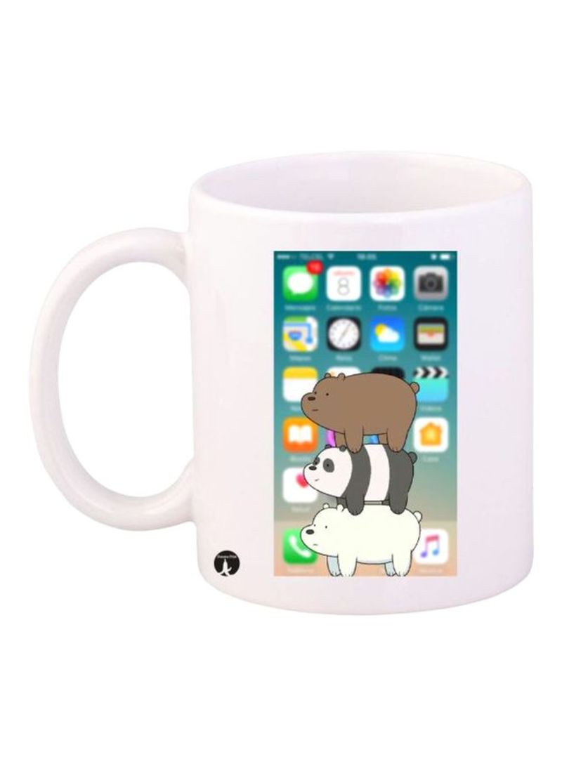 We Bare Bears Printed Mug White/Grey/Brown Standard Size