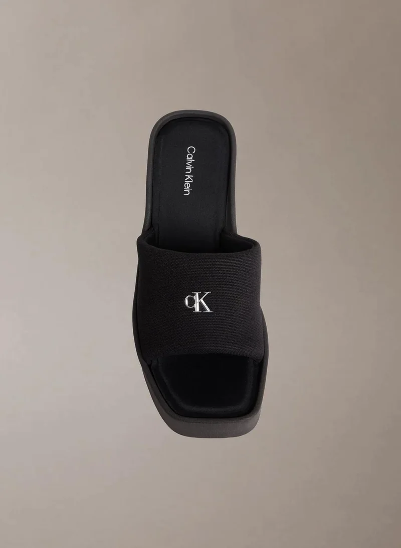 Calvin Klein Triple Black Melia - Canvas Platform Wedge Sandals for Women | Best Price UAE