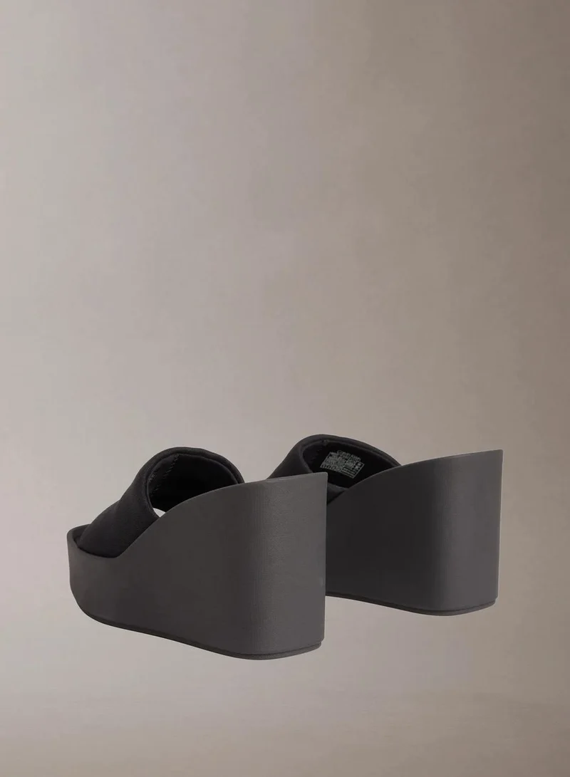 Calvin Klein Triple Black Melia - Canvas Platform Wedge Sandals for Women | Best Price UAE