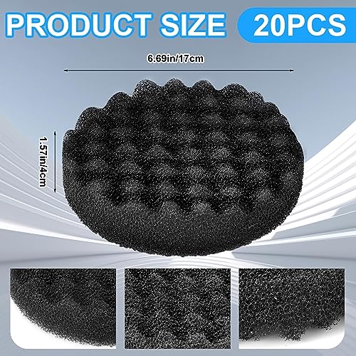 Uiifan 20 Packs Aquarium Filter Pads Bulk Compatible with Fluval Fx4 Fx5 Fx6 Canister Filter Media Replacement Parts Compatible with Fx4 Replacement Foam Pads Sponge Aquarium Accessories Black - Image 3