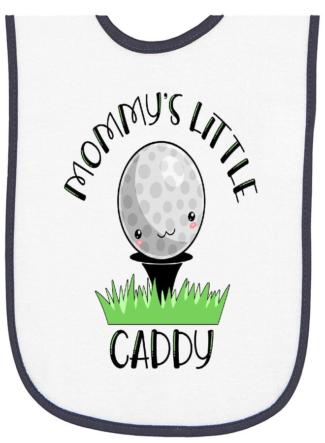 inktastic Mommy's Little Caddy Cute Golf Ball Baby Terry Cloth Bib White and Navy 40f62
