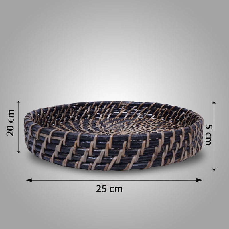 ACH Cane Rattan|Bamboo Serving Tray|Handwoven Artistry, Versatile Use for Breakfast in Bed, Outdoor Picnics Organizing Tea Tray - Serving Cane Tray - Image 3