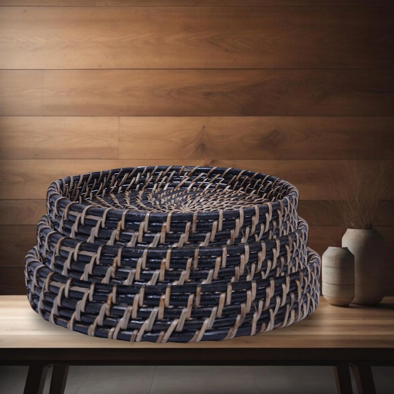 ACH Cane Rattan|Bamboo Serving Tray|Handwoven Artistry, Versatile Use for Breakfast in Bed, Outdoor Picnics Organizing Tea Tray - Serving Cane Tray - Image 2