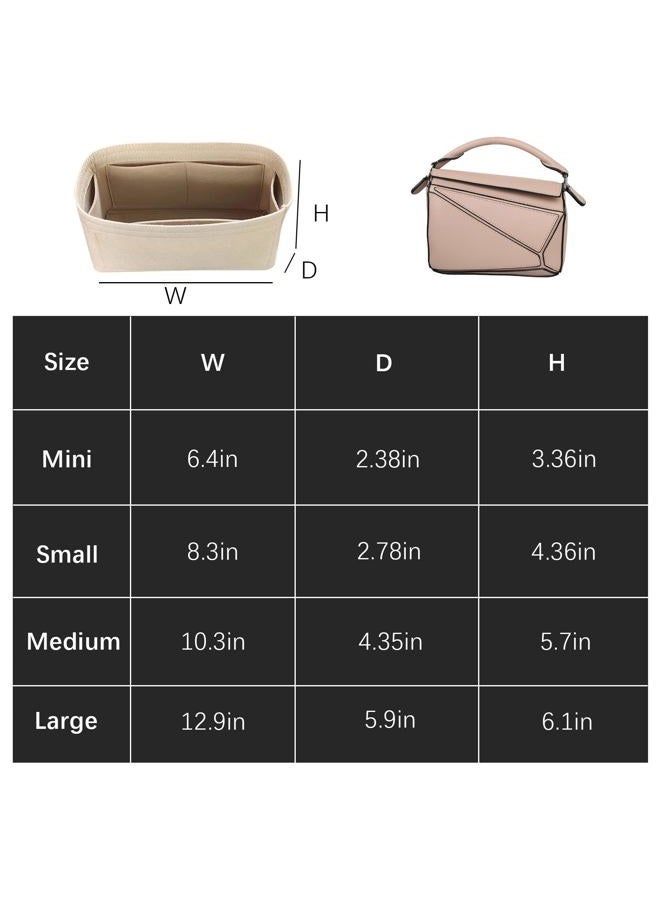 Lckaey Purse Organizer insert for loewe puzzle Handbag bag Felt insert Y091Khaki-M - Image 3