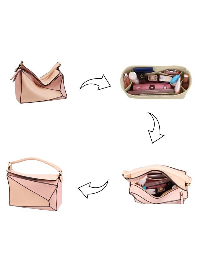 Lckaey Purse Organizer insert for loewe puzzle Handbag bag Felt insert Y091Khaki-M - Image 4