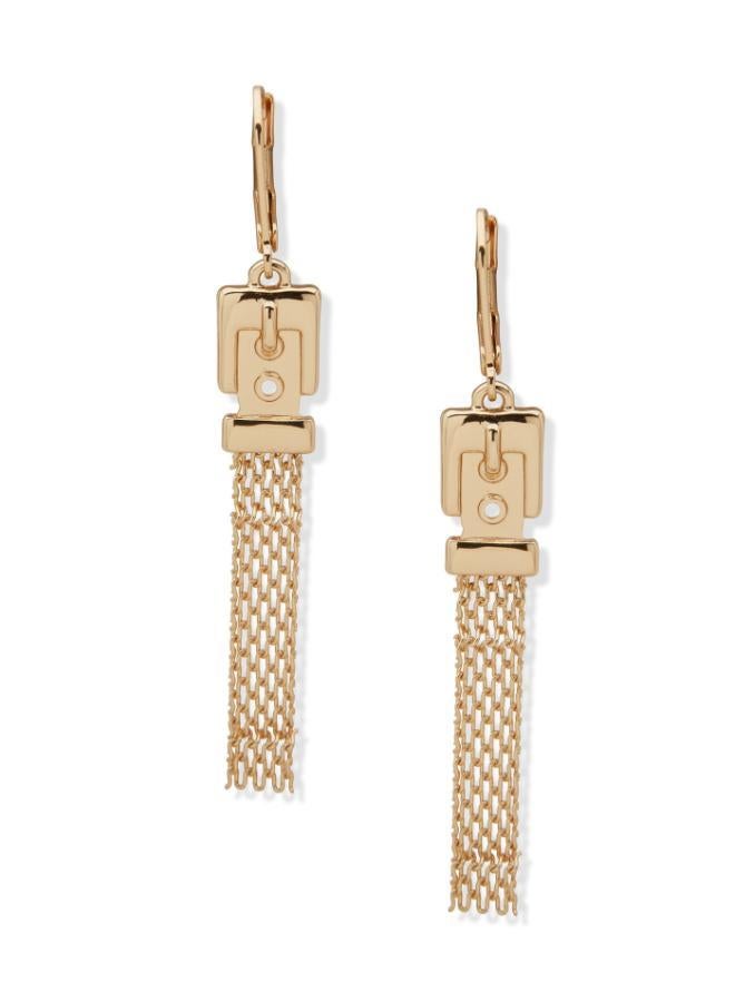 ناين ويست أقراط متدلية بسلسلة بإبزيم بي