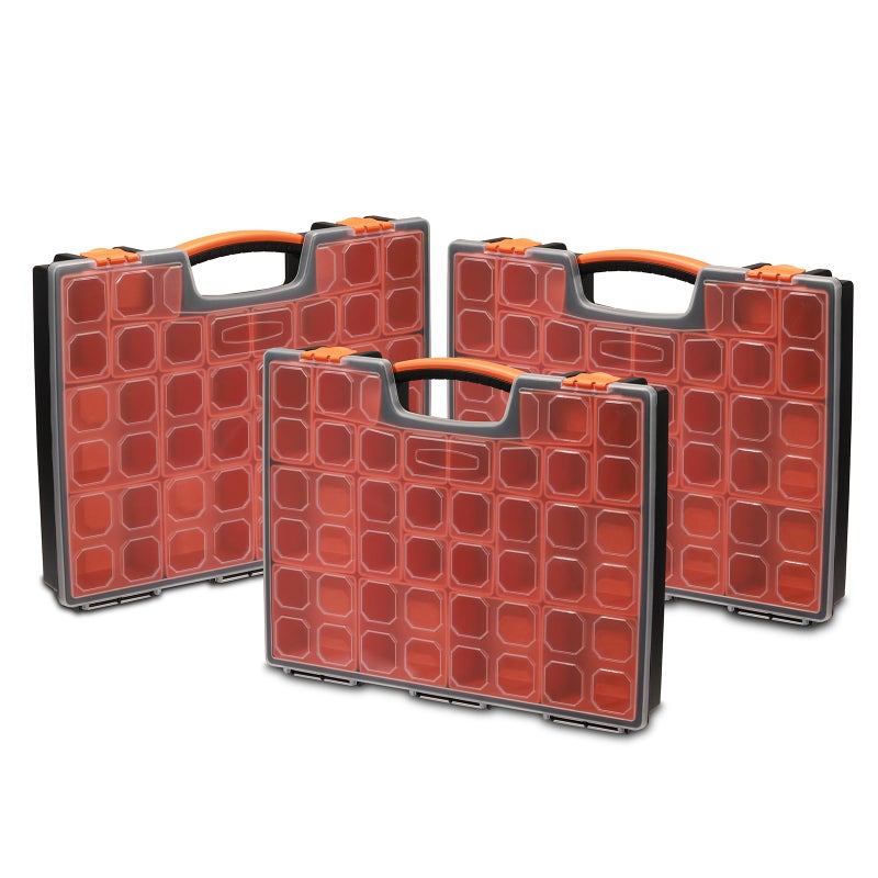 EMENTOL 3PCS Multi-Purpose Portable Organizer Box Set with 72-Removable Compartments, 3 Pieces Professional Boxes with Dimension 16.2"L*13"W*2.3"H - Image 1
